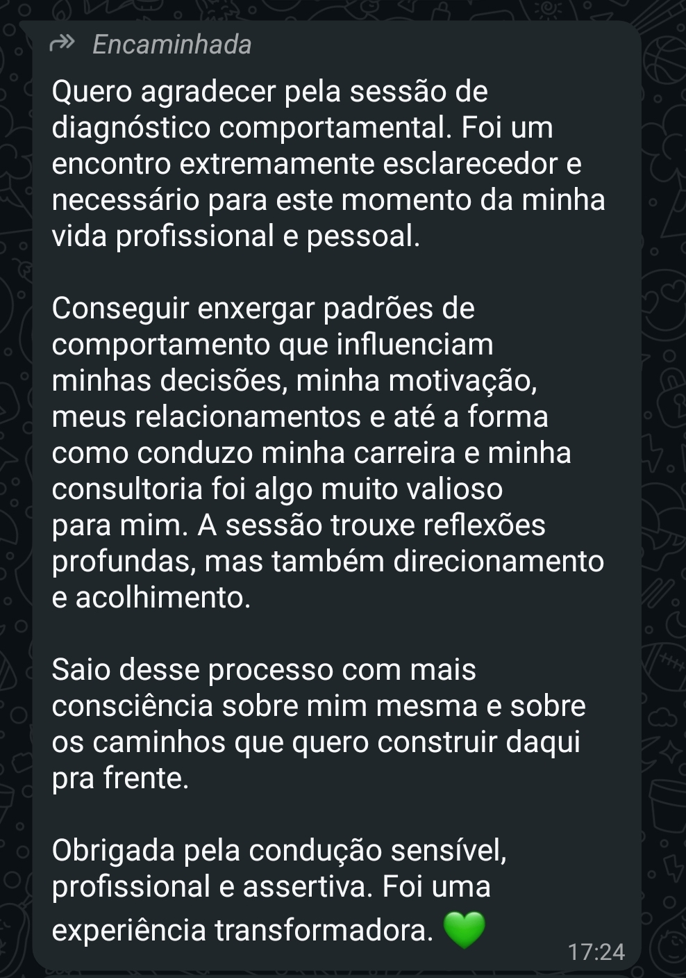 Depoimento via WhatsApp